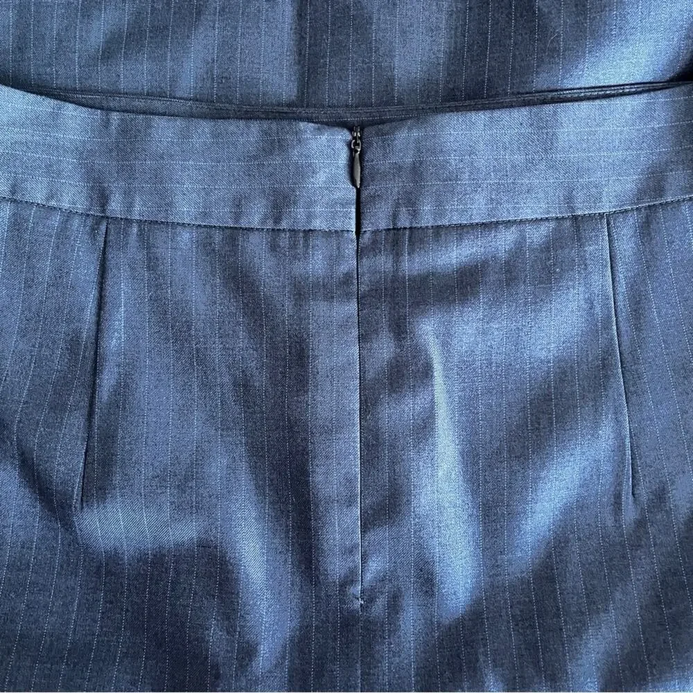 Moi-Même Navy Blue Pinstripes Lined Pencil Skirt size 4